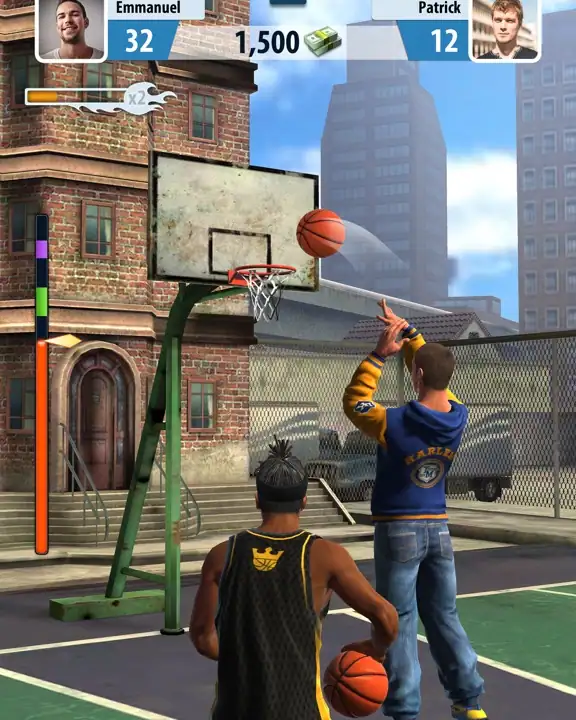 Confronto de basquetebol de rua num jogo multijogador